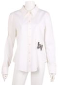 Louis Vuitton White Poplin Embellished Shirt - Size 40