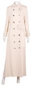 Ralph & Russo Cream Fluid Long Trench Coat - Size 44