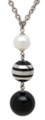 Mont Blanc Silver Bead Drop Necklace