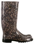 Dolce & Gabbana Black Lace Long Rain Boot - Size 39
