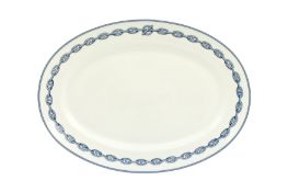 Hermes 'Chaine D'Ancre' Blue Oval Platter Large Model
