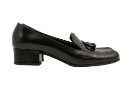 Saint Laurent Black Tassel Heeled Loafer - Size 37.5
