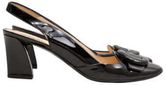 Prada Black Buckle Heeled Slingback - Size 38