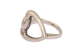 Gucci Silver Open Heart Ring - Size 16