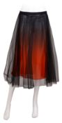 Versace Black Tulle Midi Skirt - Size 46
