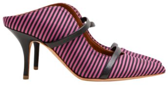 Emanuel Ungaro Magenta Stripe Heeled Mule - Size 35