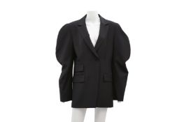 Tibi Black Wool Barrel Sleeve Jacket - Size 12