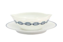 Hermes 'Chaine D'Ancre' Blue Intergrated Sauce Boat