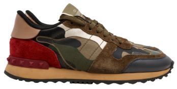 Valentino Army Green Camo Runner Sneaker - Size 36
