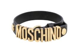 Moschino Black Logo Double Wrap Bracelet