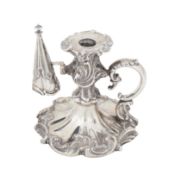 A Victorian sterling silver taper chamberstick, Sheffield 1845 by Henry Wilkinson and Co