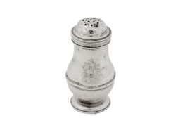 A George I Britannia standard silver pepper pot, London 1715 by Charles Adam (reg. 1st Feb 1703)