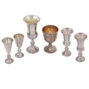 A pair of George V sterling silver kiddish cups, Birmingham 1918 by JR