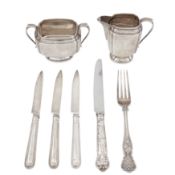 Three George III sterling silver dessert knives, London 1814 by Moses Brent