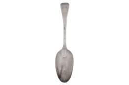 A heavy George II sterling silver tablespoon, London 1746 by Richard Gosling (first reg. 14th March 