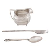 A Victorian sterling silver marrow scoop fork, Birmingham 1844 by George Unite
