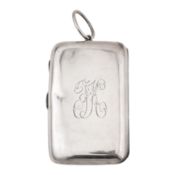 An Edwardian sterling silver combination cigarette, compact, and vesta case, Birmingham 1909 by Robe