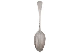 A George II sterling silver tablespoon, London 1744 by Paul Crespin (this mark reg. 4th July 1739)