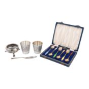 A George II sterling silver salt, London 1745 by Edward Wood