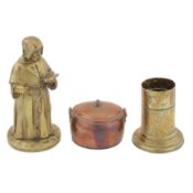 An Edwardian copper novelty vesta box striker, circa 1910