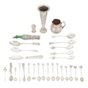 A mixed group of sterling silver