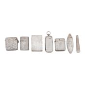 A Victorian sterling silver vesta case, Birmingham 1861 by Alfred Taylor