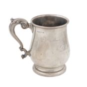 A George VI sterling silver pint mug, Birmingham 1937 by William Neale Ltd