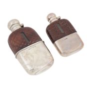 An Edwardian sterling silver mounted spirit hip flask, Birmingham 1904 by Aaron Lufkin Dennison