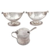 A pair of George III sterling silver salts, London 1791 by William Fountain and Daniel Pontifex