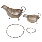 A George V sterling silver sauce boat, Sheffield 1921 by James Dixon and Sons