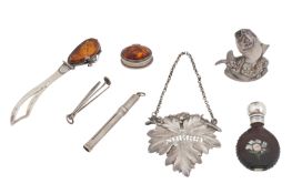 A George IV sterling silver wine label, London 1829 by Edward Smith