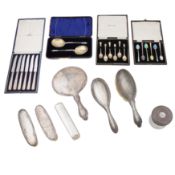 A mixed group of sterling silver