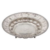 A late 20th century Spanish unmarked silver fruit bowl