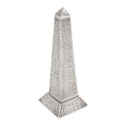 A late 20th century Egyptian 900 standard silver obelisk desk ornament, Cairo circa 1990