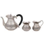 A late 20th century Indian silver three-piece coffee set, Bombay circa 1980