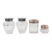 A pair of Elizabeth II sterling silver mounted glass vases, London 1999 by Asprey and Garrard