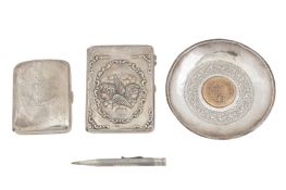 An early 20th century Sudanese silver coin set dish, Omdurman