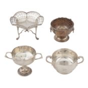 A mixed group of sterling silver holloware