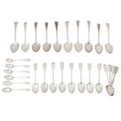 A mixed group of George III – Victorian sterling silver flatware