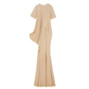 Burberry Beige Crepe Drape Maxi Dress - Size 6