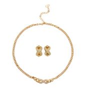 Christian Dior Infinity Necklace and Clip On Earring Set