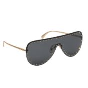 Versace Black Rimless Medusa Aviator Sunglasses
