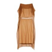Burberry Caramel Leather Open Back Dress