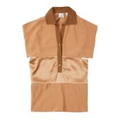 Burberry Camel Cut Out Polo Top - Size 6