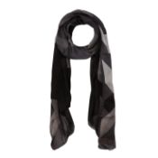 Burberry Black Nova Check Silk Scarf