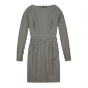 Christian Dior Black Wool Micro Check Dress - Size 14