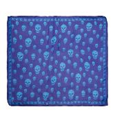 Alexander McQueen Royal Blue Skull Silk Scarf