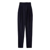 Burberry Navy Pleat Mohair Trouser - Size 6