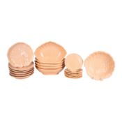 Christofle, France for ESTE Ceramiche Porcellane, Italy 'Pavillon' part-service in peach colourway 