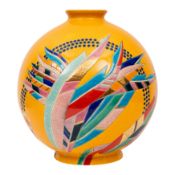 Danillo Curetti (Swiss 1953-1993) for Emaux De Longwy 'Perles de Rosee' Colonial ball vase, limited 